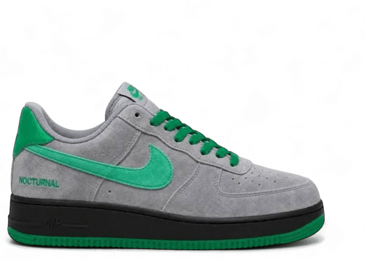 Nike Nocturnal x Sb Air Force 1 Low Grey Suede With Green Swoosh