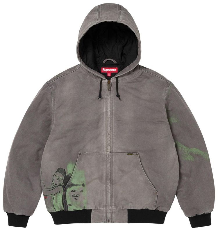 Supreme x Rita Ackermann Hooded Work Jacket Grey