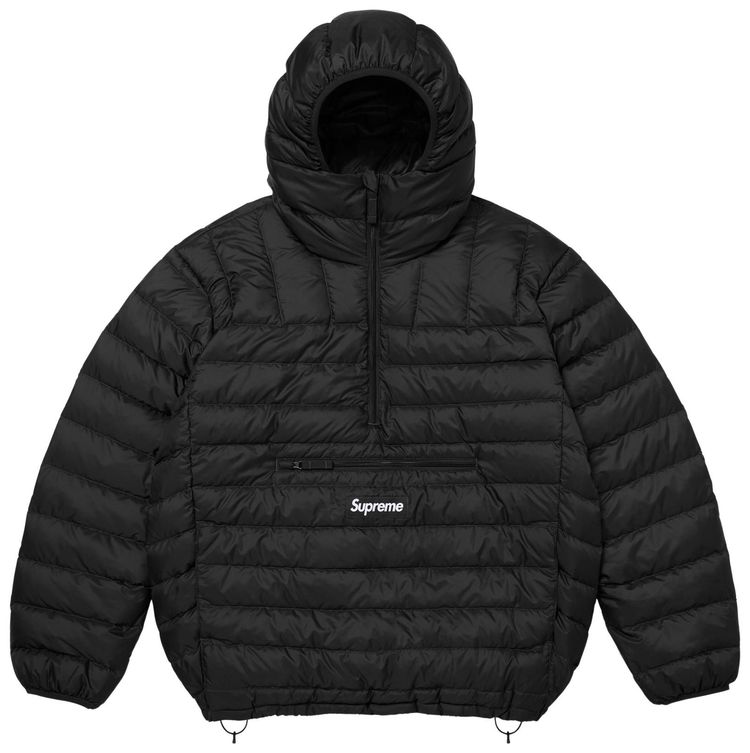 Supreme Micro Down Half Zip Hooded Pullover Black