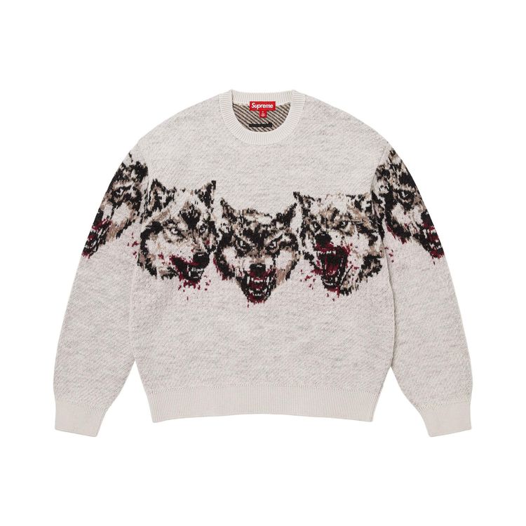 Supreme Wolves Sweater White