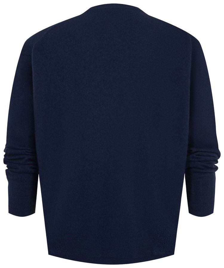 Jil Sander Ls V Neck Jumper Prussian Blue
