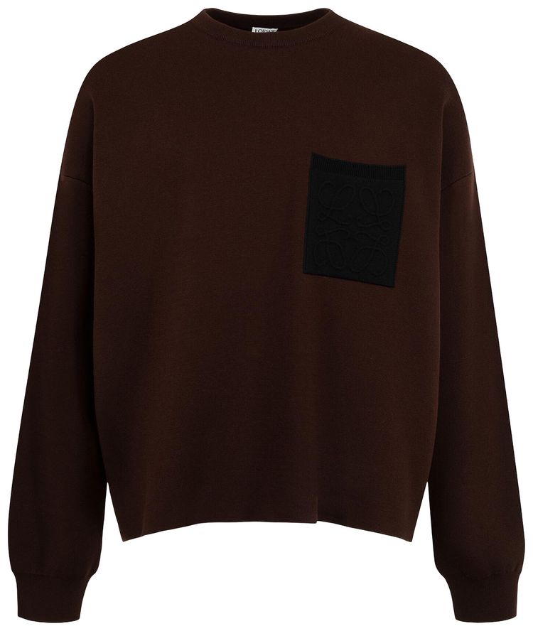 Loewe Anagram Pocket Sweater Dark BrownBlack