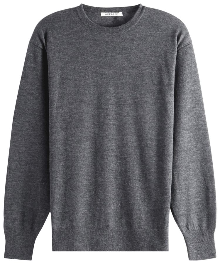 Auralee High Gauge Soft Cashmere Knit Pullover Charcoal