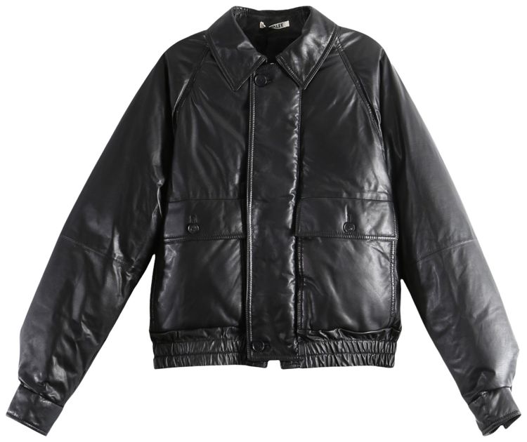 Auralee Fine Calf Leather Down Blouson Black