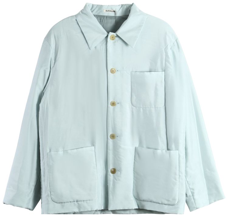 Auralee Light Silk Padded Blouson Light Blue