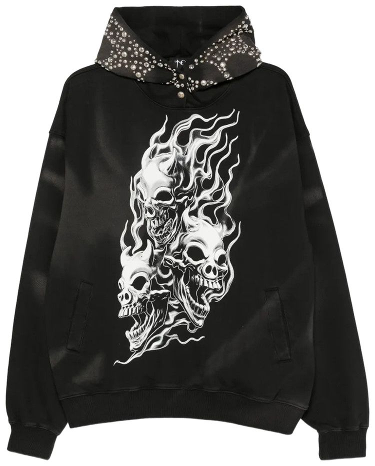 Thug Club Hotheaded Riding Skull Hoodie Black