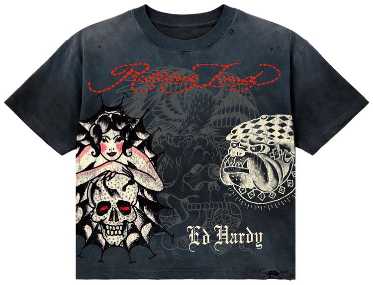 Rolling Loud Rl x Ed Hardy Play Hard Tee Black