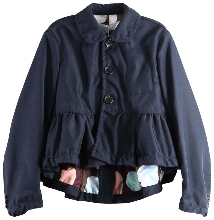 Tao Comme des Garcons Cropped Peplum Jacket Navy X Brown