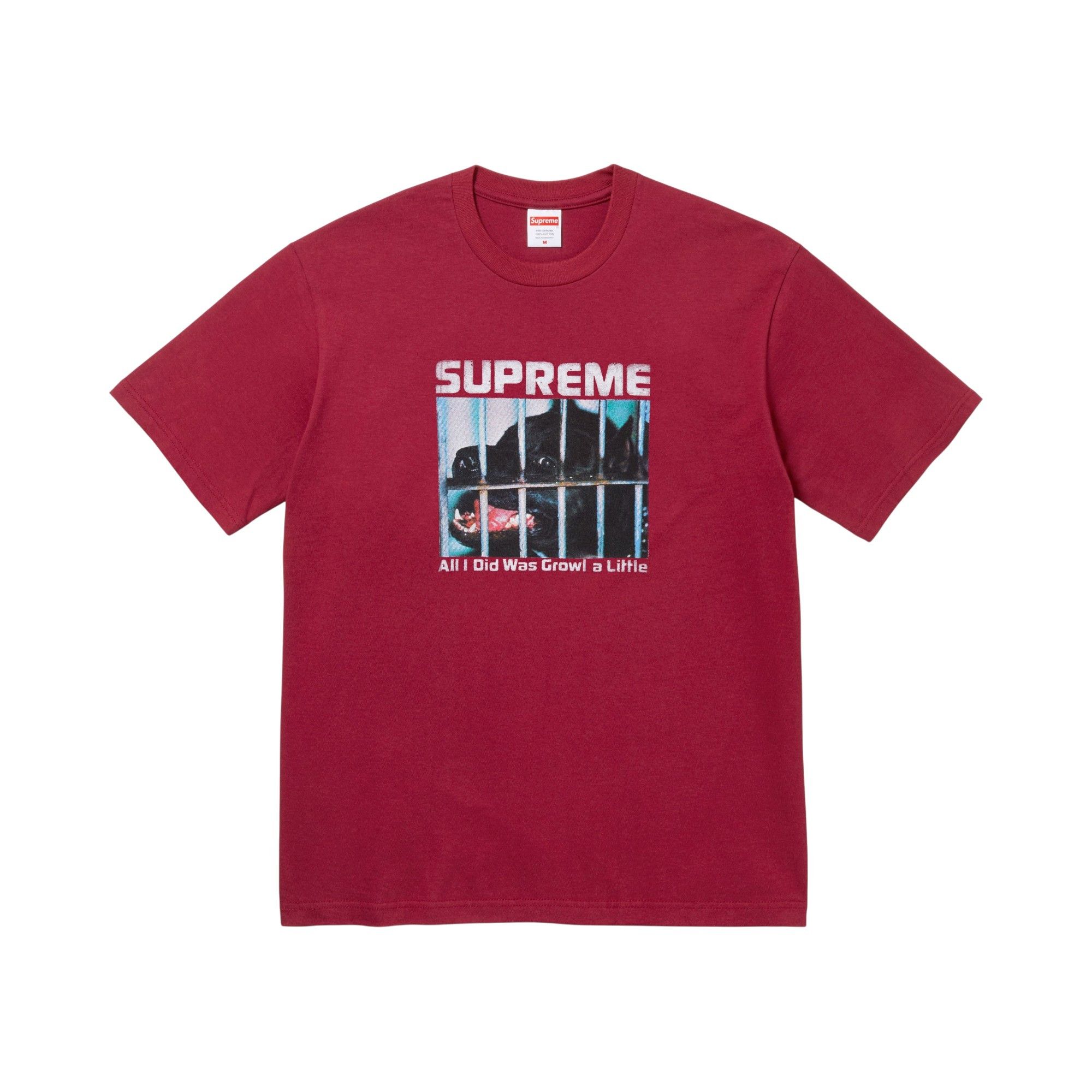 Buy Supreme Growl Tee 'Cardinal' - FW26T5 CARDINAL | GOAT