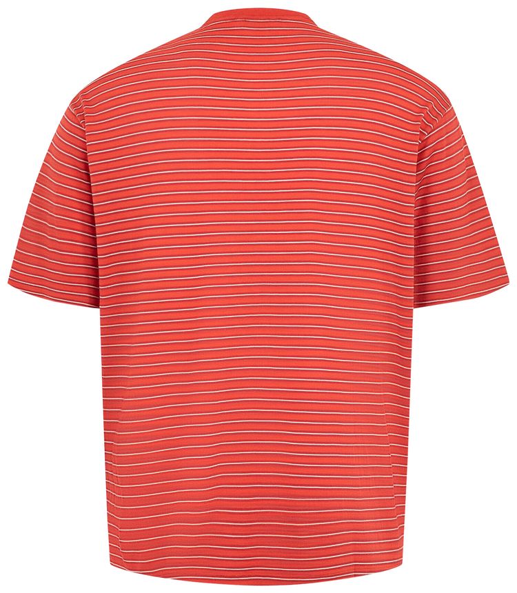 Auralee Soft Smooth Wool Stripe Jersey Tee Gray Stripe