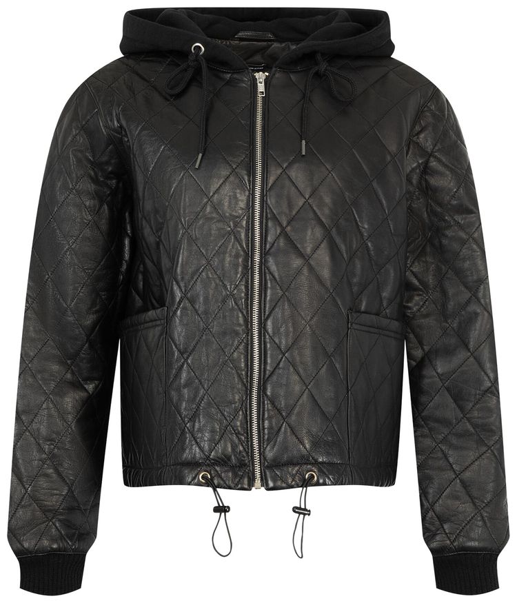 R13 Quilted Jacket With Hood Black