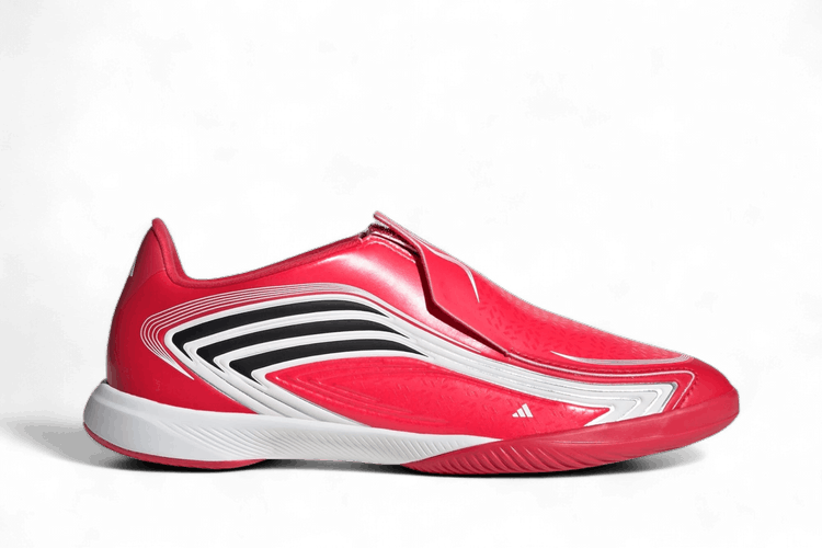 adidas F50 Messi League Laceless Indoor Soccer Shoes Kids Lucid Red Core Black Pure Ruby