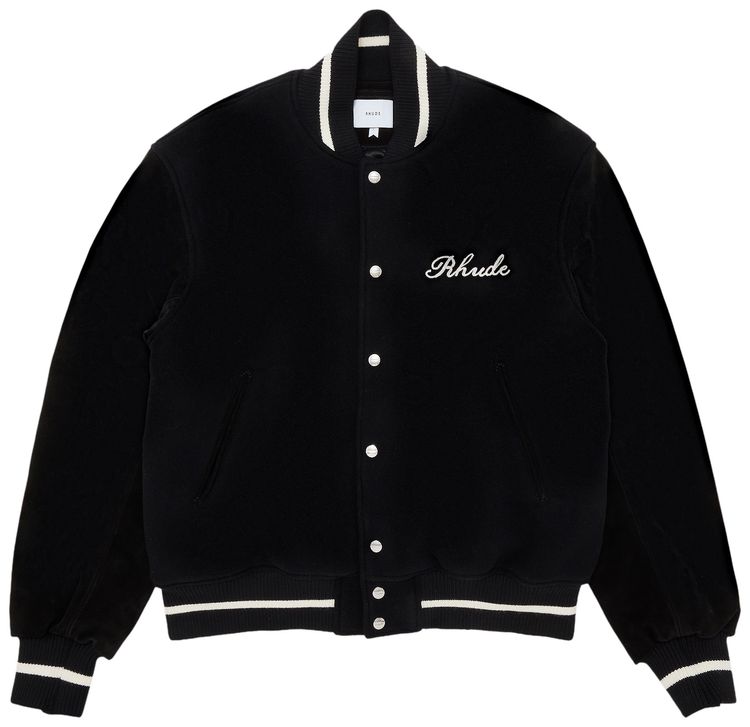 Rhude Formal Varsity Jacket BlackWhite