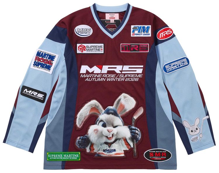Supreme x Martine Rose Hockey Jersey Burgundy