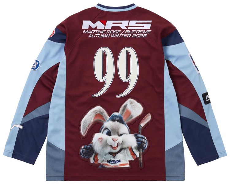 Supreme x Martine Rose Hockey Jersey Burgundy