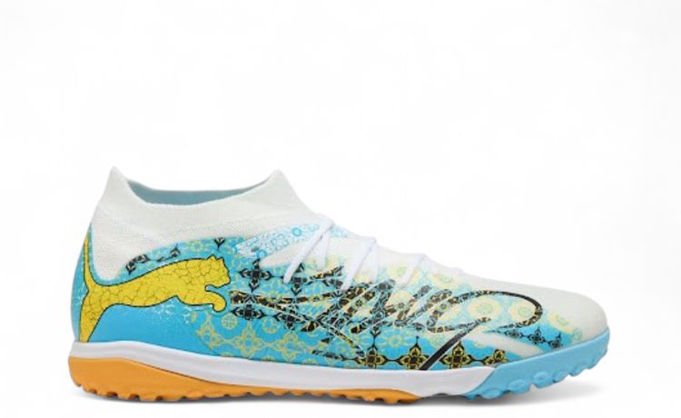 Puma Future 9 Match Playmaker Turf White Vibrant Blue Sun Stream Light Aqua
