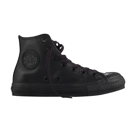 Buy Chuck Taylor All Star Leather Hi Black Monochrome 1T405 GOAT