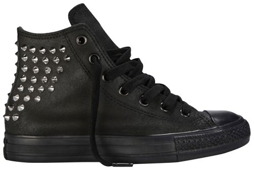 Converse Chuck Taylor All Star Leather Collar Studs Hi Phantom Black