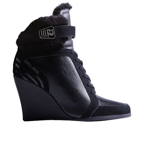 Pre-owned Adidas Originals Adidas Selena Gomez Winter Wedge Shoes | Black | Women's Size 15.5