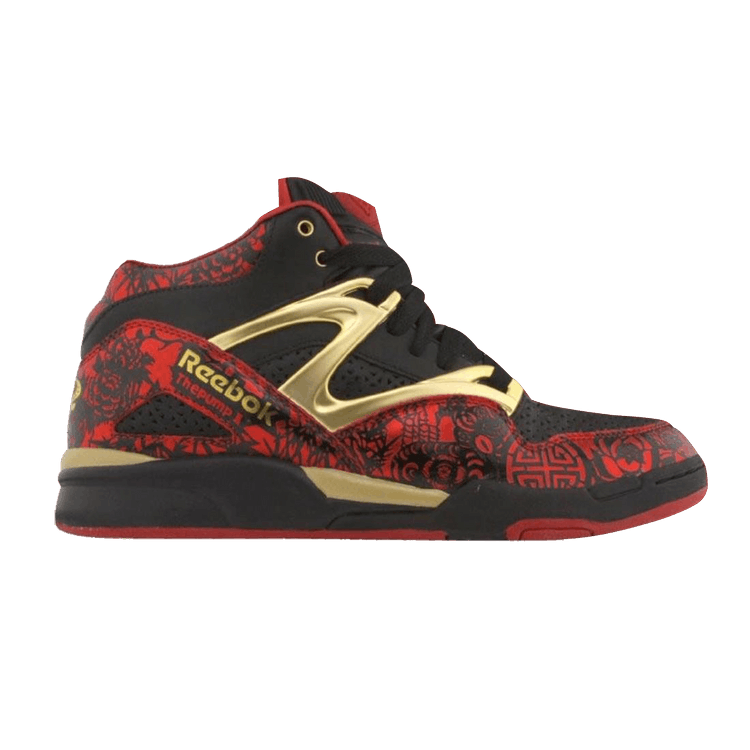 Red and black reebok pumps 2025