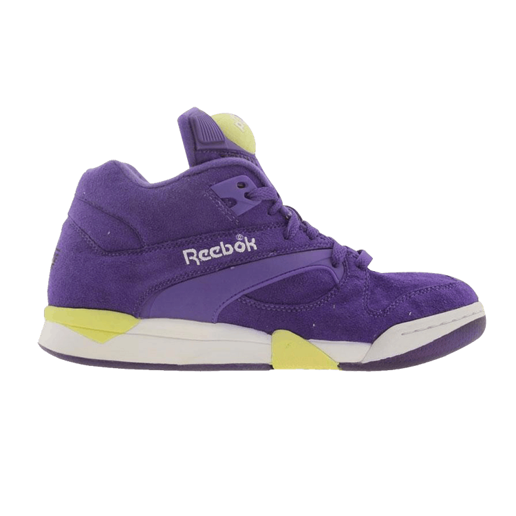 Purple and yellow reebok pumps clearance