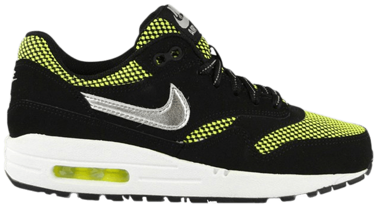 Nike Air Max 1 LE GS Black Silver Volt