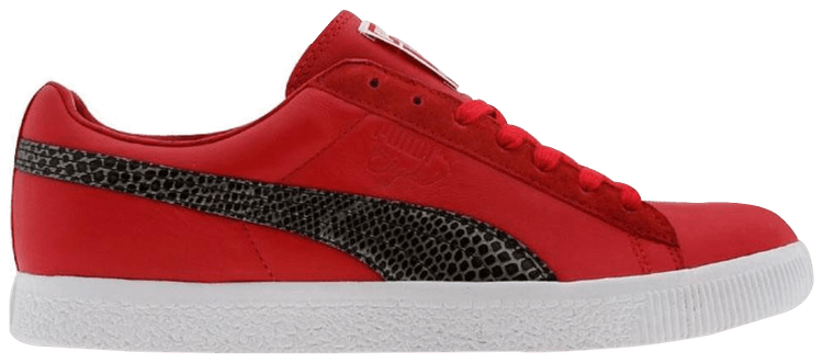 Puma clyde sale snakeskin red