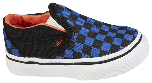 Blue and orange cheap checkered vans