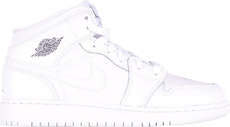 Nike Air Jordan 1 Mid Retro (Custom) White Leather 554724-100 MENS SZ 11.5