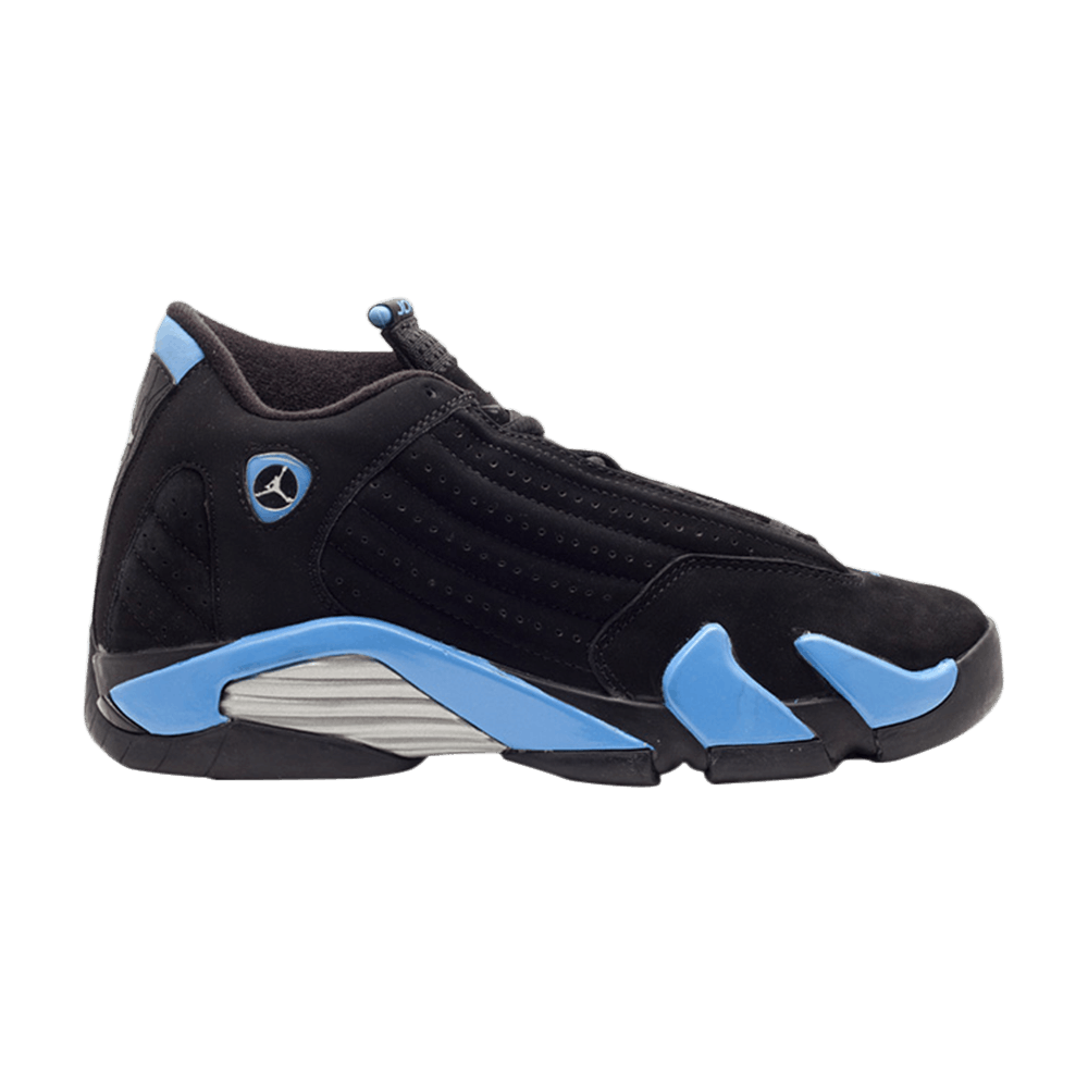 black and blue jordan 14s