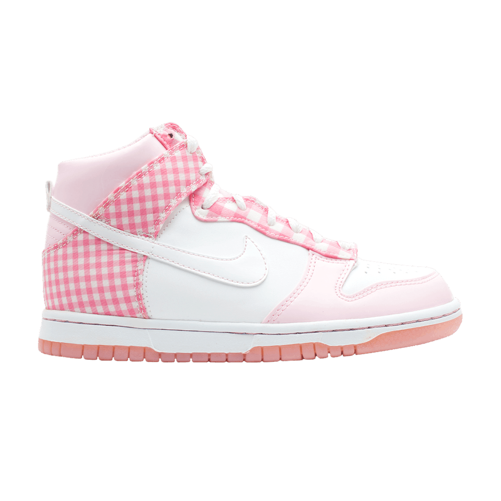 nike dunk high pink white