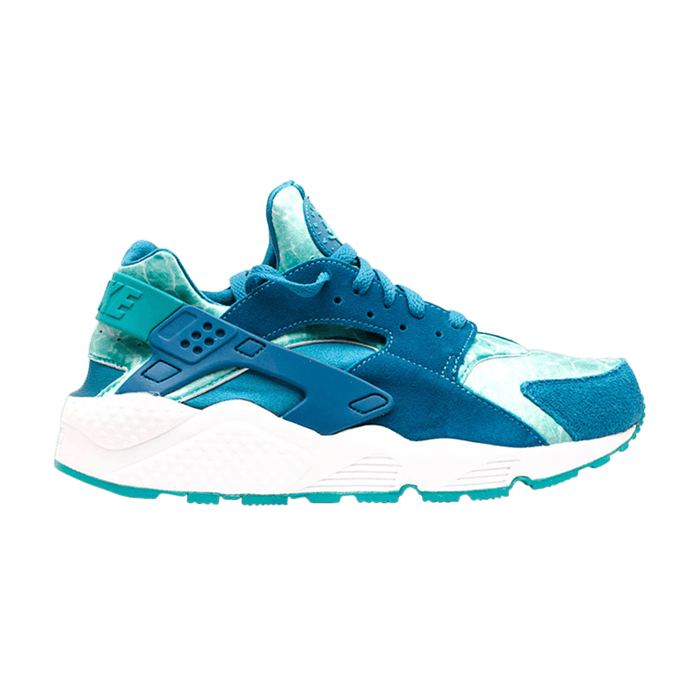 nike huarache green and blue