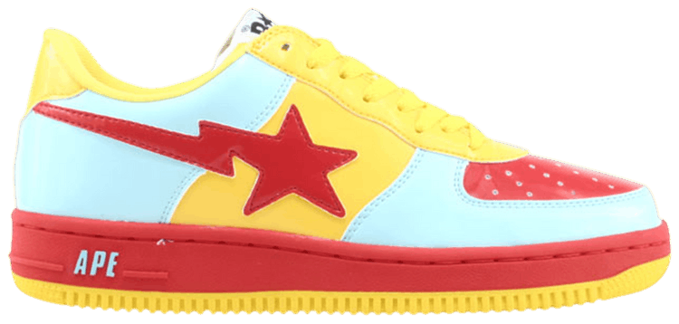 Bapesta FS 001 Low Red Yellow Light Blue