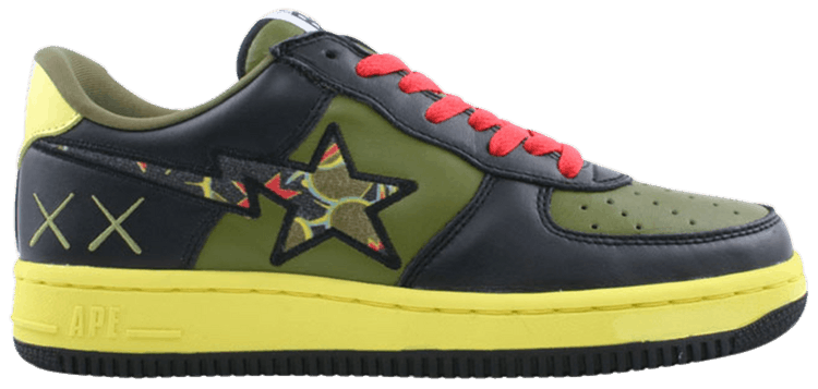 Kaws x Bapesta FS 001 Low Olive Black