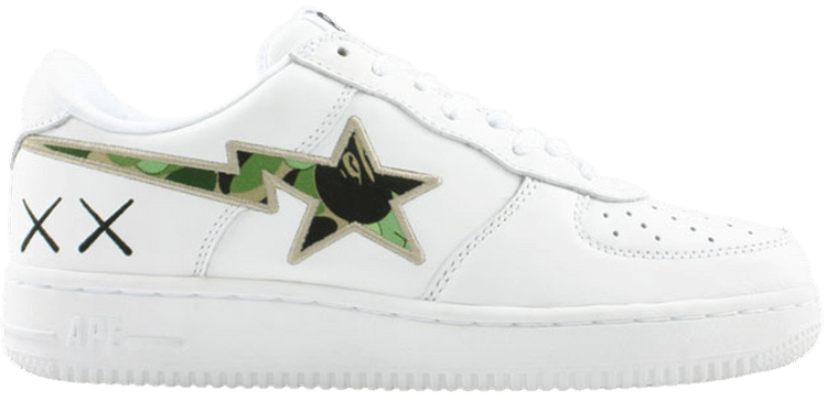 Kaws x Bapesta FS 001 Low White Camo Green