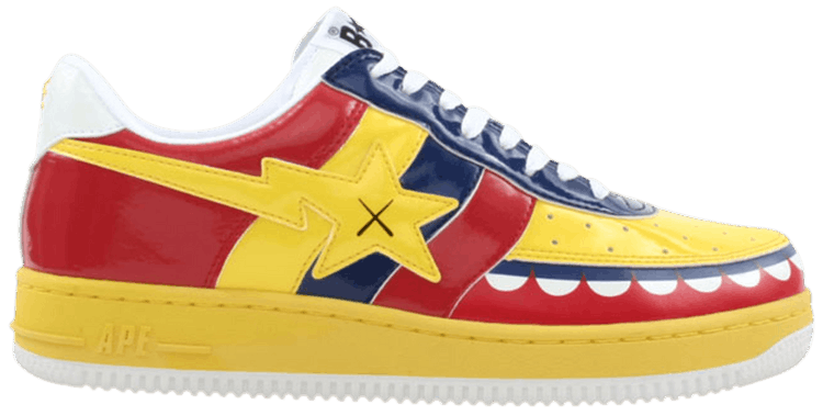 Kaws x Bapesta FS 029 Low Chompers   Yellow Red