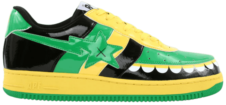 Kaws x Bapesta FS 029 Low Chompers   Green Black