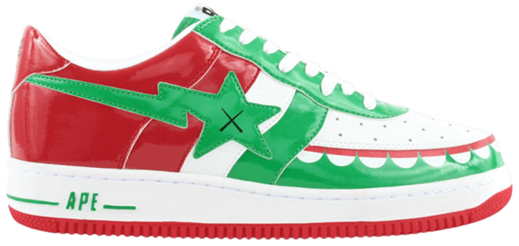 Kaws x Bapesta FS 029 Low Chompers   White Green