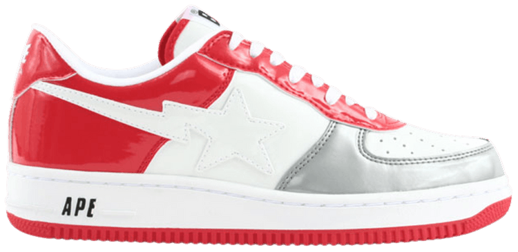 Bapesta FS 001 Low Silver Red