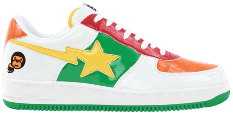 Bapesta FS 001 Low Baby Milo White Yellow Green