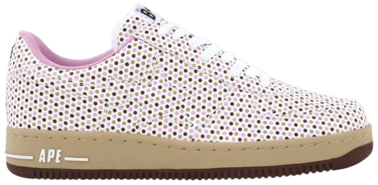 Bapesta FS 001 Low Pink Brown Polka Dots