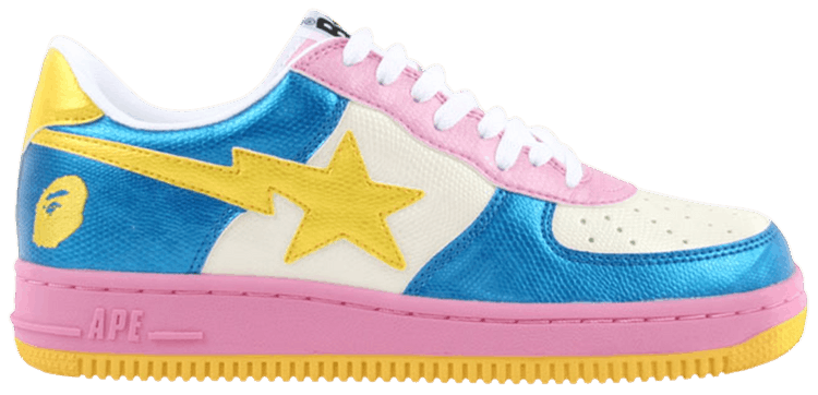 Bapesta FS 001 Low Metallic Blue Pink