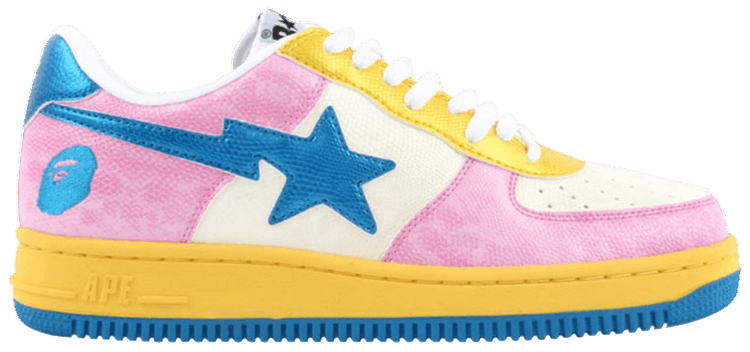 Bapesta FS 001 Low Washed Pink Blue