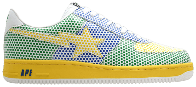 Bapesta FS 001 Low Green Yellow Blue Polka Dots