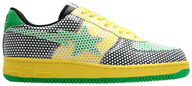 Bapesta FS 001 Low Black Yellow Polka Dots