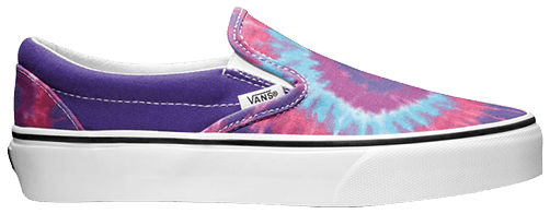 Purple Tie Dye Men's Slip On Sneakers