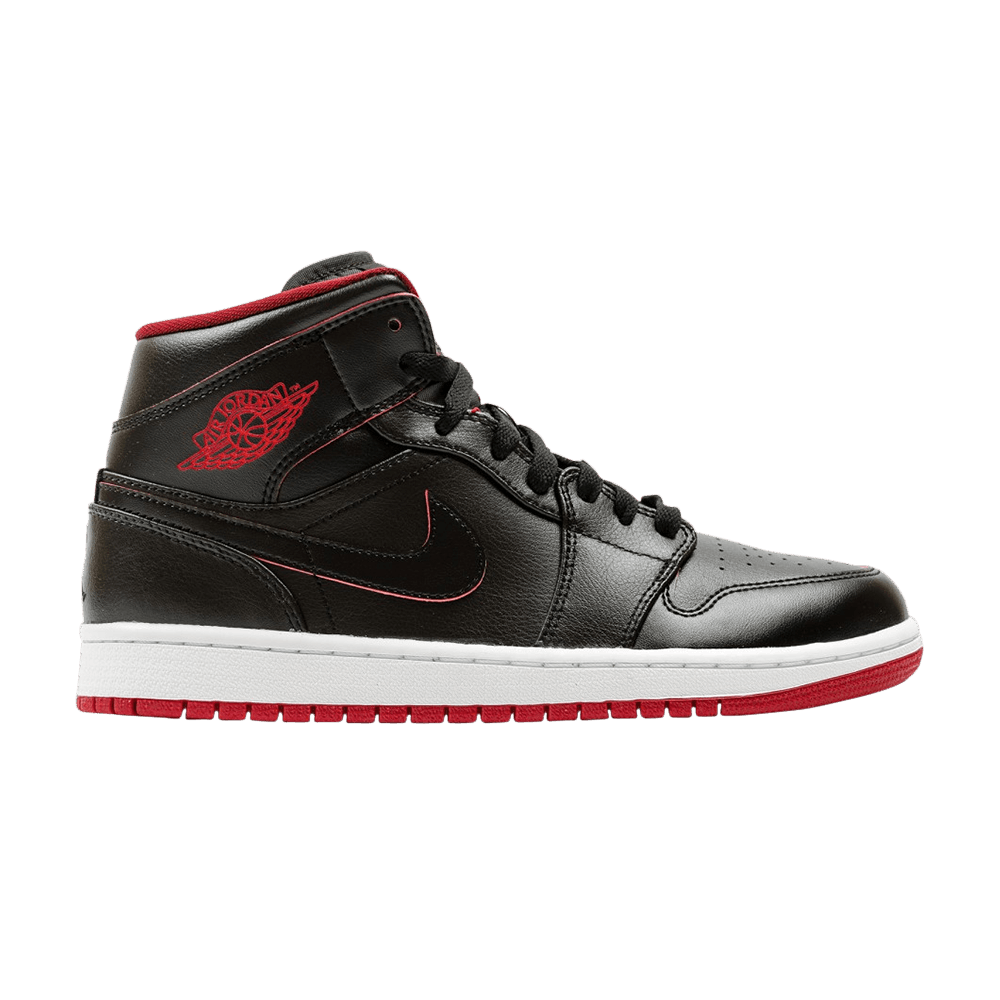 black jordan 1 with red outline