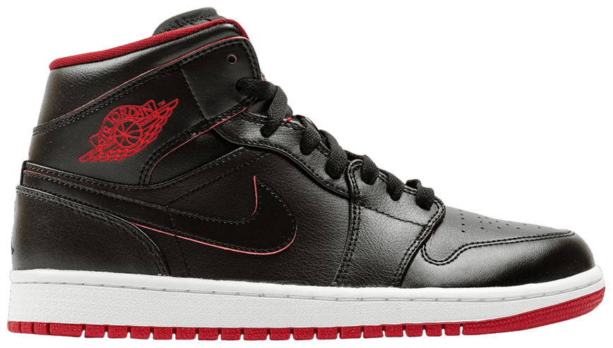 Buy Air Jordan 1 Mid 'Black Red' 554724 028 GOAT