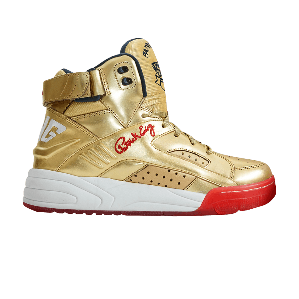 gold patrick ewing shoes