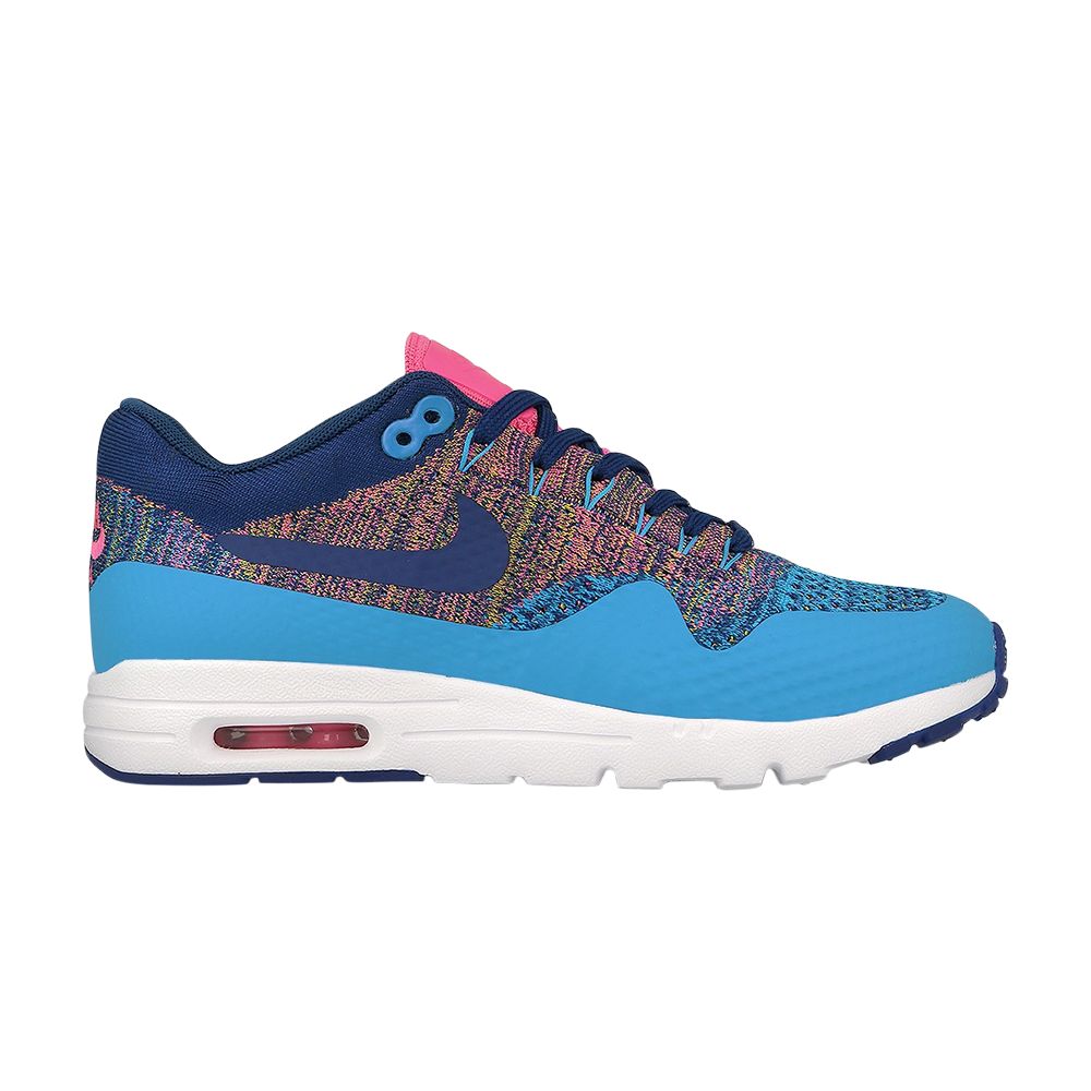 Nike Wmns Air Max 1 Ultra Flyknit 'Royal Pink Blast' | Blue | Women's Size 5.5 - 843387-400
